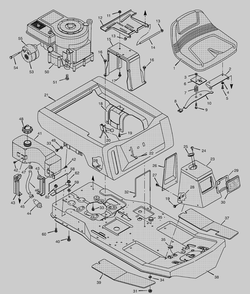 Body Chassis Diagram and Parts List for 30540X67C  Briggs and Stratton Lawn Tractor